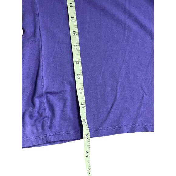 Coldwater Creek Womens Purple Ruffled Scoop Neck T-Shirt M 10-12 Rayon & Spandex - Picture 10 of 10